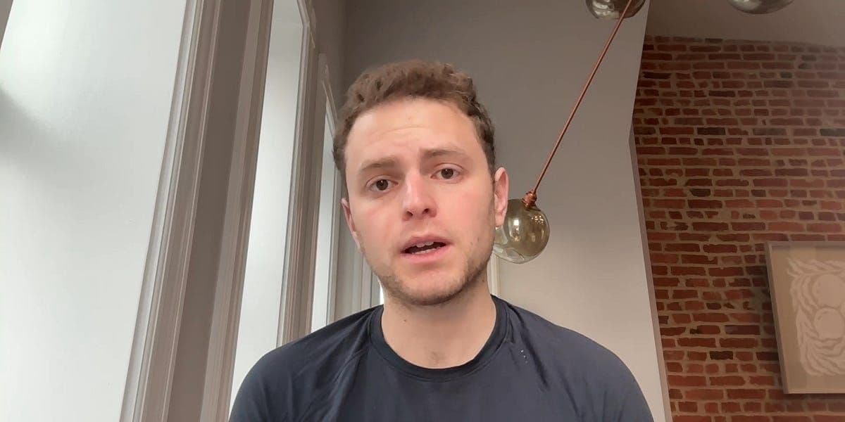 Donald Trump speaking, with imagery related to presidential pardons and constitutional authority controversy