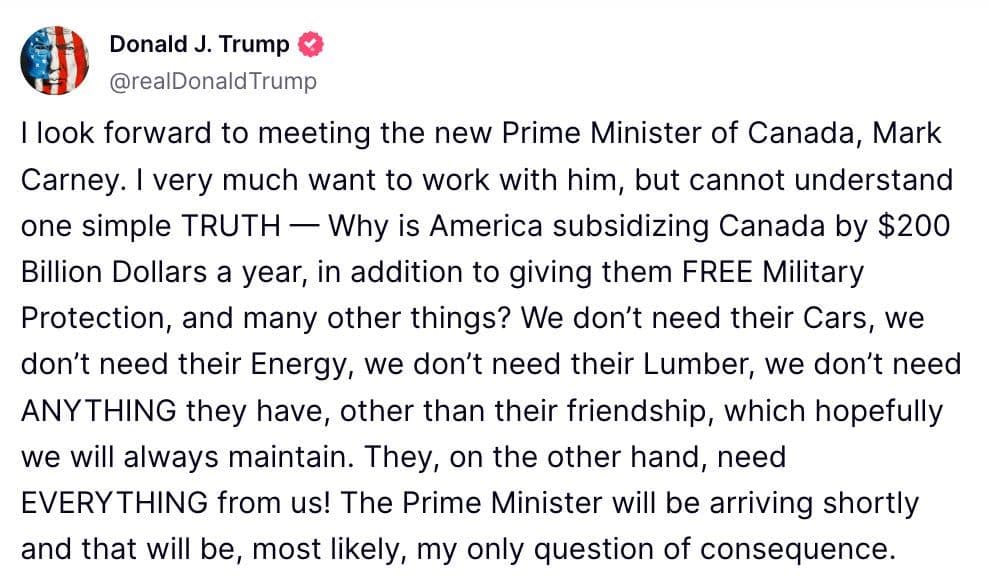 Trump Blasts Canadian Prime Minister Mark Carney Minutes Before White House Meeting