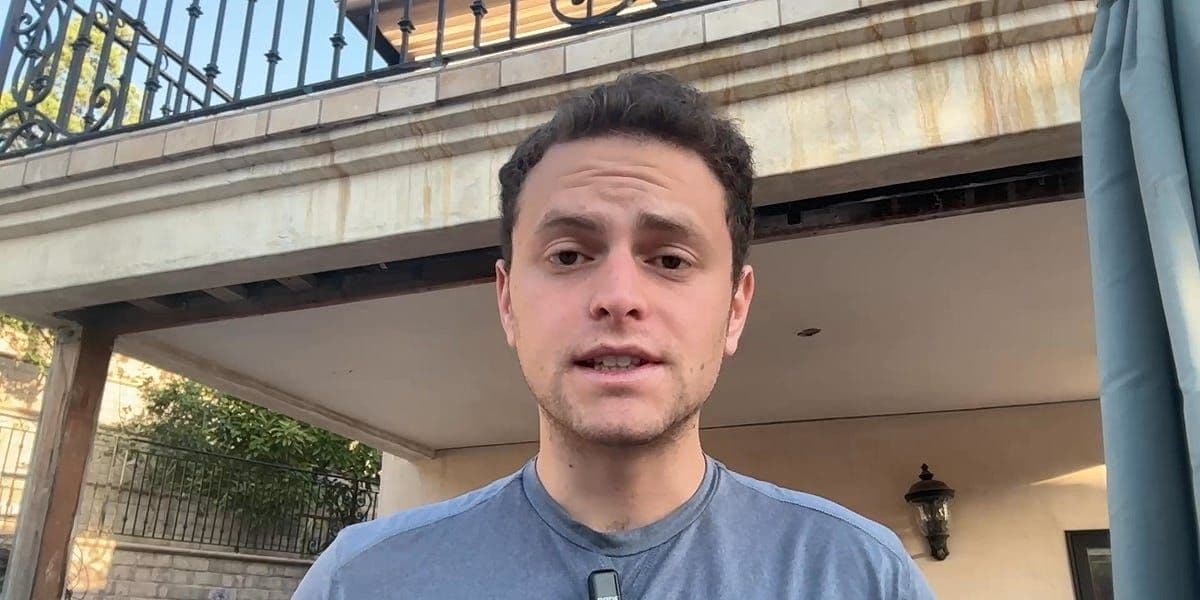 President Donald Trump speaking, with images of French President Macron and intelligence matters in background